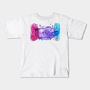 Watercolor Camera Say Cheese Kids T-Shirt